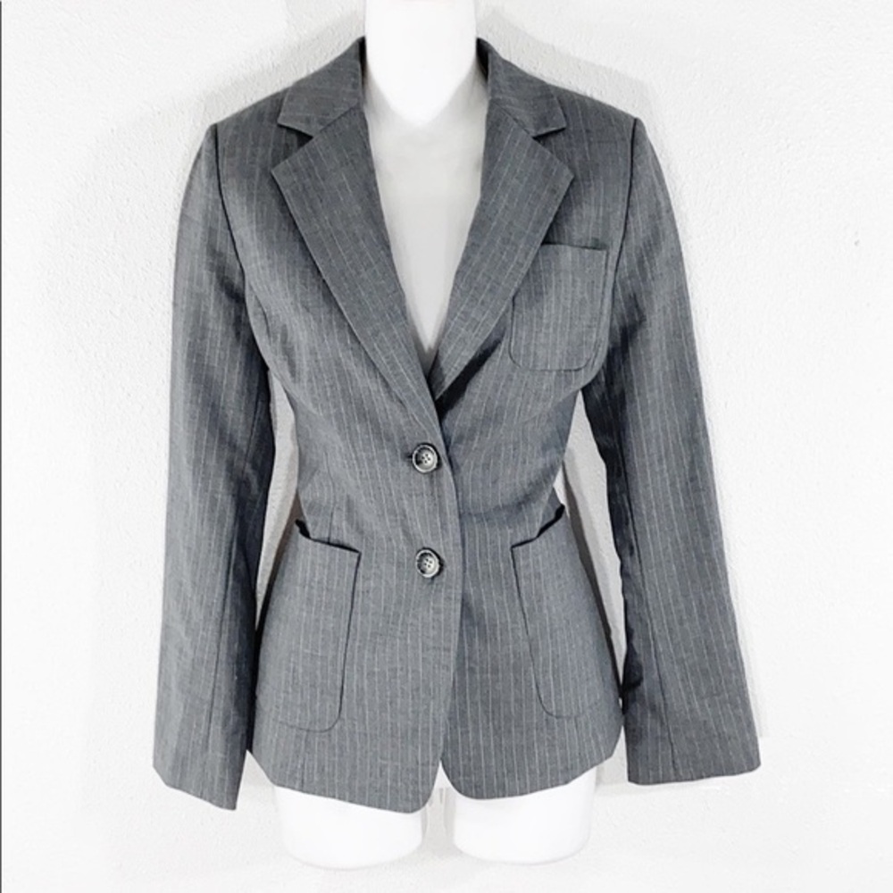 NWT Banana Republic gray pinstripe wool blazer